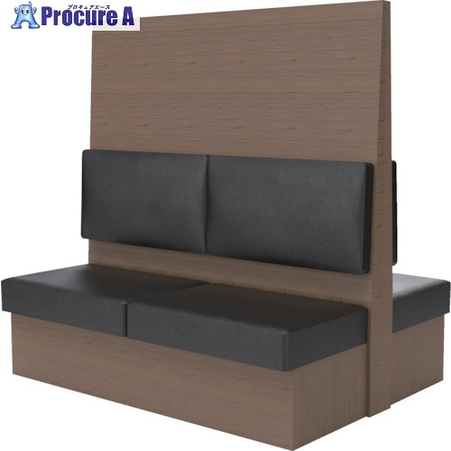 TRUSCO ミーティングベンチダブル H1500XW1800XD960木目タークブラウン 生地レザーブラック MBW56DBLBK 1台 ■▼556-8074 【送料都度見積】