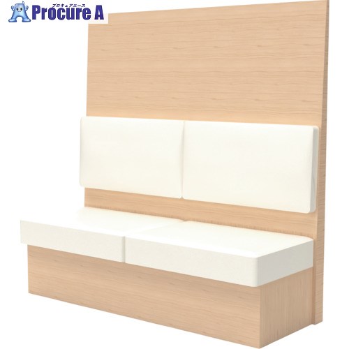 TRUSCO ミーティングベンチシングル H1500XW1800XD510木目ナチュラル 生地レザーホワイト MBS56NLW 1台 ■▼557-3256 【送料都度見積】