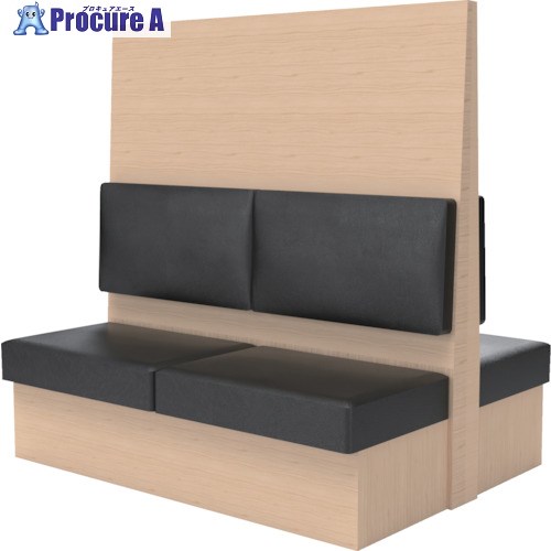 TRUSCO ミーティングベンチダブル H1800XW1800XD960木目ナチュラル 生地レザーブラック MBW66NLBK 1台 ■▼557-4017 【送料都度見積】