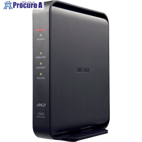バッファロー Wi-Fiルーター 無線LAN親機11ax/ac/n/a/g/b 1201＋300Mbpsブラック55×159×130 WSR-1500AX2L 1個 ▼660-0596【代引決済不可】のサムネイル