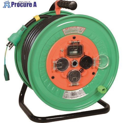 NICHIDO 電工ドラム 防雨防塵型100Vドラム アース付 漏電遮断器付 50m NW-EB53 NW-EB53 1台 ▼368-6523【代引決済不可】