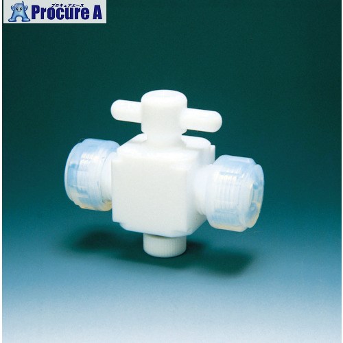 フロンケミカル フッ素樹脂(PTFE)二方バルブ接続12mm NR0028-004 1個 ▼391-5409【代引決済不可】