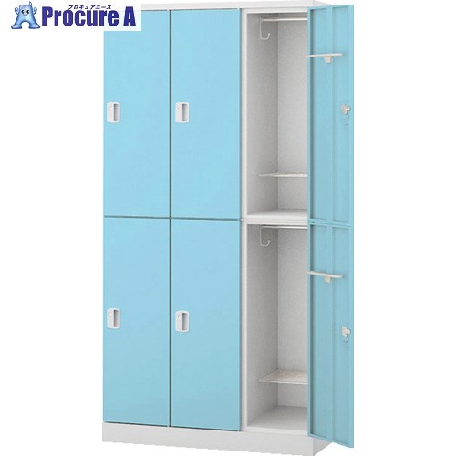NAIKI ロッカー 6人用 GL型 扉:パウダーブルー/本体:クリアーホワイト GL6M-PB 1台 ■▼612-4372 ※個人宅..