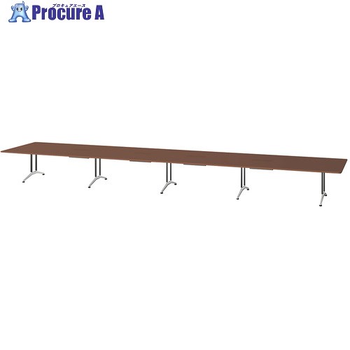 NAIKI ミーティングテーブル(配線付 KDF型/天板:ダークウォールナット 脚:ブラック/W7200×D1500×H714 K..