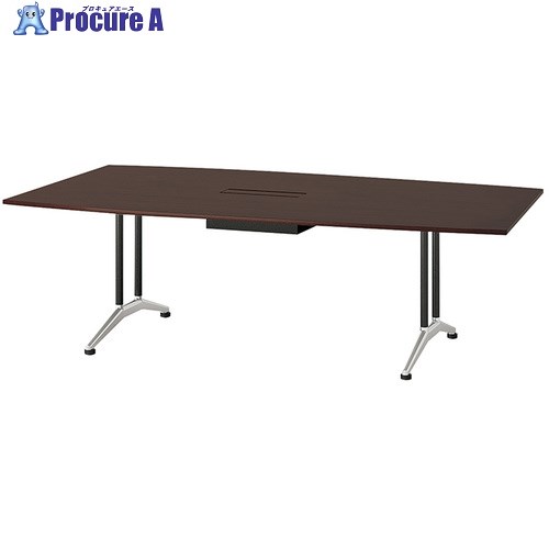 NAIKI ミーティングテーブル(配線付 KDF型/天板:ウォールナット 脚:ブラック/W2400×D1200×H714 KDF2412..