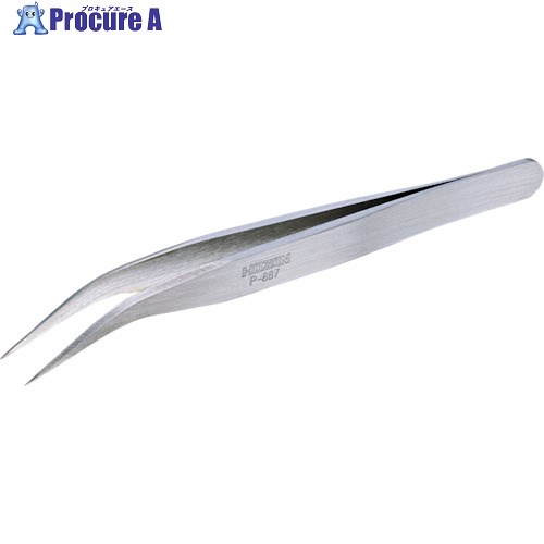 HOZAN 先曲がりピンセット 130mm P-887 1本 ▼120-5196【代引決済不可】