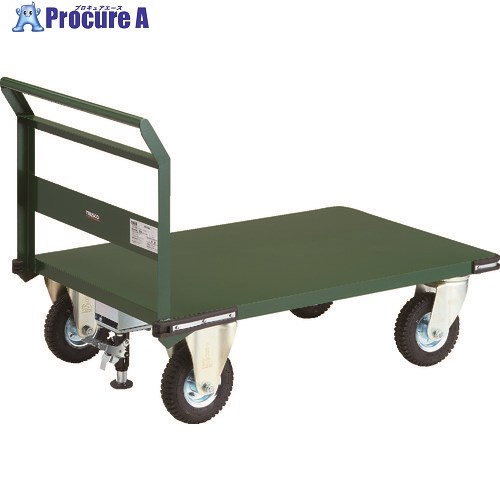 TRUSCO 鋼鉄製運搬車 1200X750 空気入タイヤ Lストッパー付 PH-1-ARSS 1台 ■▼149-5860