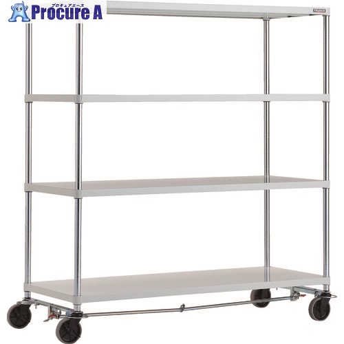 TRUSCO スチールラック フェニックスラック 1500X600 4段 U車輪4輪S付 W色 抗菌粉体塗装 PER-5564-U125-B4-W 1台 ■▼183-2691