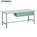 TRUSCO 軽荷重作業台(300kg)AE型 1500X750XH740 2列引出付 グリーン色 RAE-1500FL2 (リノリュームテンバン) 1台 ■▼...