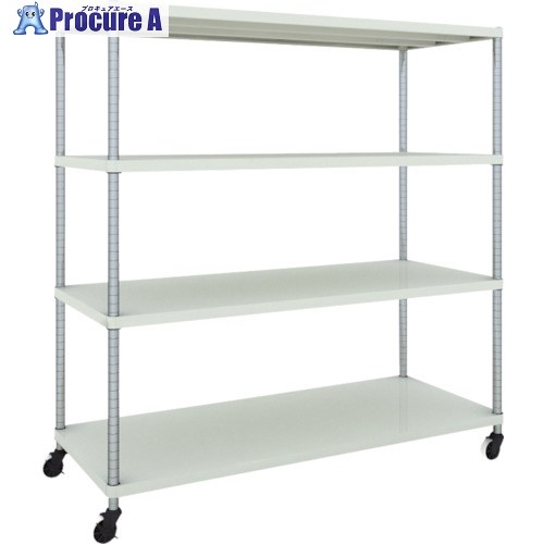 TRUSCO スチールラック フェニックスラック 1500X600 4段 U車輪付 W色 抗菌粉体塗装 PER-5564-U125-W 1台 ■▼484-5188