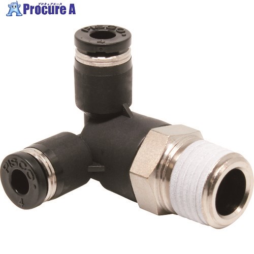 PISCO チューブフィッティング トリポッドエルボチューブ4ネジR1/4 PVX4-02 10個 ■▼809-5282 【送料都度見積】