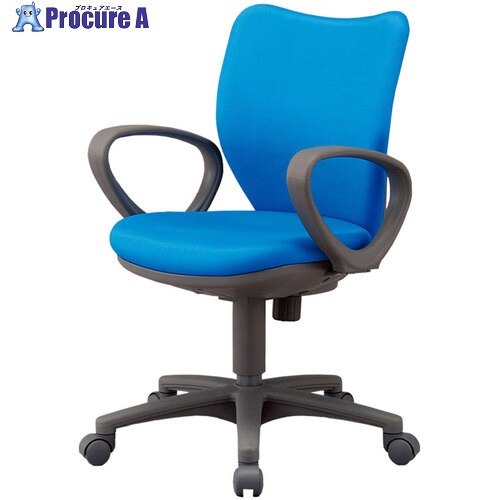 IRIS オフィスチェア BIT-X45L1-F 肘あり ナイロンキャスター 背ファブリック 座ファブリック ブルー BIT-X45L1-F-BL 1脚 ■▼686-0972【代引決済不可】【送料都度見積】