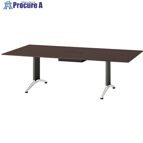 NAIKI ミーティングテーブル(縦配線 KDF型/天板:ウォールナット 脚:ブラック/W2400×D1200×H714 KDF2412AHV-M09 1台 ■▼678-9493 ※個人宅様送り不可