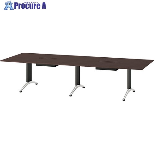 NAIKI ミーティングテーブル(縦配線 KDF型/天板:ウォールナット 脚:ブラック/W3200×D1200×H714 KDF3212AHV-M09 1台 ■▼678-9504 ※個人宅様送り不可