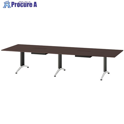 NAIKI ミーティングテーブル(縦配線 KDF型/天板:ウォールナット 脚:ブラック/W3600×D1200×H714 KDF3612AHV-M09 1台 ■▼678-9505 ※個人宅様送り不可