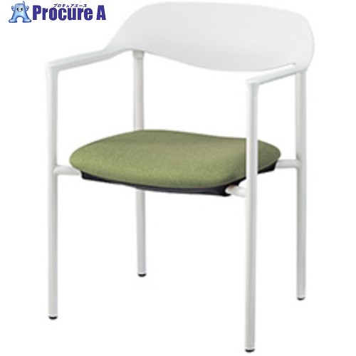 NAIKI ミーティングチェアー(肘付) E368型 E368F-H3-GRN 1脚 ■▼680-8566 ※個人宅様送り不可