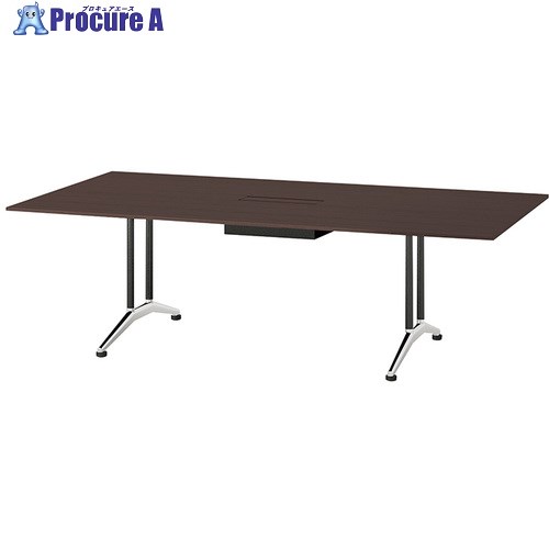 NAIKI ミーティングテーブル(配線付 KDF型/天板:ウォールナット 脚:ブラック/W2400×D1200×H714 KDF2412..