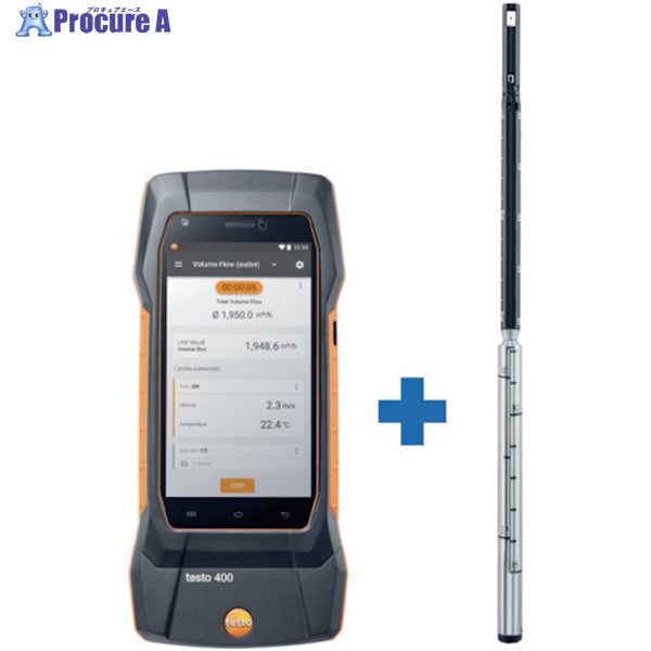 TESTO testo400 ＋ 熱線式風速プローブ TD20-400-07 1S ■▼255-4489