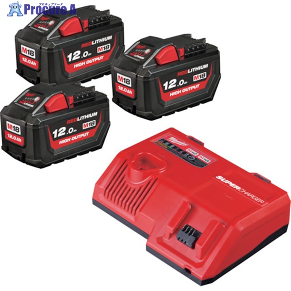 milwaukee M18 (3) HO12.0Ah スタートキット M18 HNRG-123 JP 1台 ▼521-4426【代引決済不可】