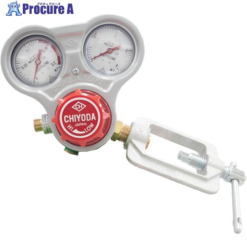 千代田 アセチレン用調整器スタウト乾式安全器内蔵型 SRA-A 1個 ▼355-2616