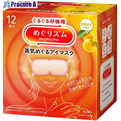 Kao めぐりズム 蒸気めぐるアイマスク 完熟ゆずの香り 12枚入 460639 12個 ■▼708-0734 【送料都度見積】