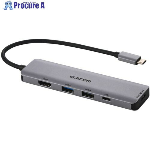 ELECOM Type-Cドッキングステーション USB PD(140W)対応 シルバー DST-050BP1SV 1個 ■▼704-7287