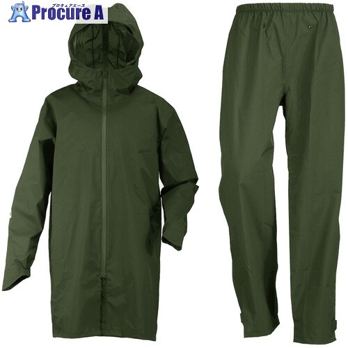 カジメイク 7592 バッグインレインスーツ オリーブ LL 7592-58-LL 1着 ■▼710-2990 ※個人宅様送り不可