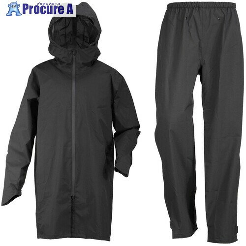 カジメイク 7592 バッグインレインスーツ ブラック 3L 7592-91-3L 1着 ■▼710-2998 ※個人宅様送り不可