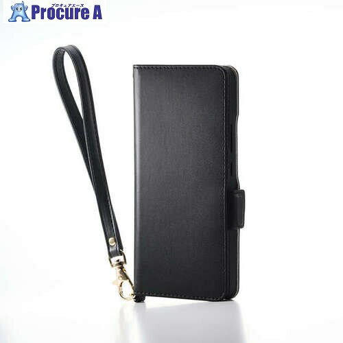 ELECOM OPPO Reno 13A用ソフトレザーケース 磁石付 耐衝撃 ハンドストラップ付 ブラック PM-O251PLFY4BK 1個 ■▼704-4878