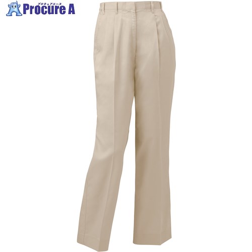 クロダルマ ズボン レディーススラックス(ツータック)(脇ゴム) ベージュ LL 313711-21-LL 1着 ■▼569-2794 【送料都度見積】