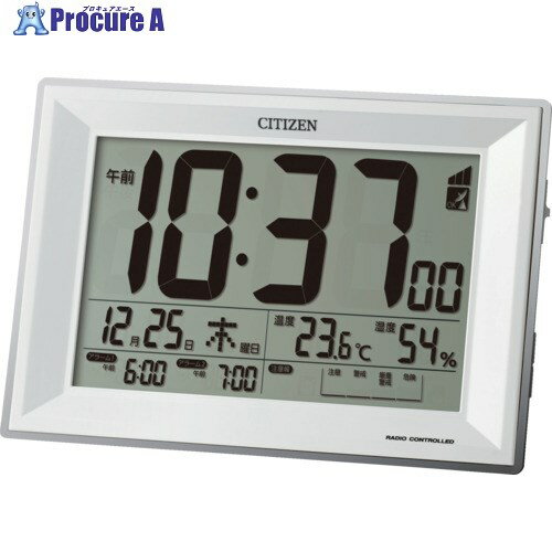 シチズン 電波 目覚まし時計 温湿度計付き 環境目安表示 白 8RZ1...(3)