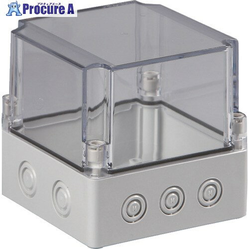 タカチ ノックアウト付防水・防塵ボックス 透明/ホワイトグレー 125×125×125 SPCM131313T 1台 ▼850-3296