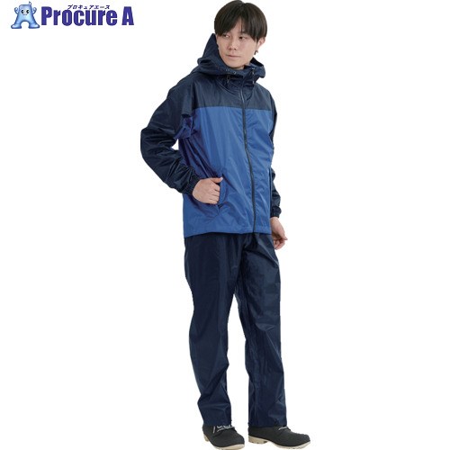 カジメイク 3430 ライトシールドレインスーツ ブルー L 3430-45-L 1着 ▼679-3438