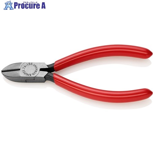 KNIPEX エレクトロニクスニッパー プラスチックハンドル 125mm 7601-125 1丁 ▼446-8911