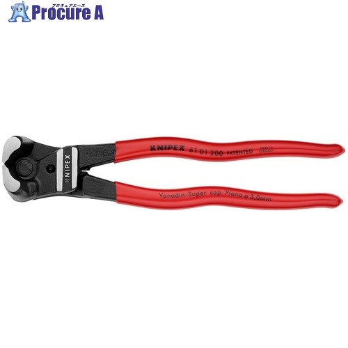 KNIPEX ボルトエンドカッティングニッパー プラスチックハンドル 6101-200 1丁 ▼446-8422