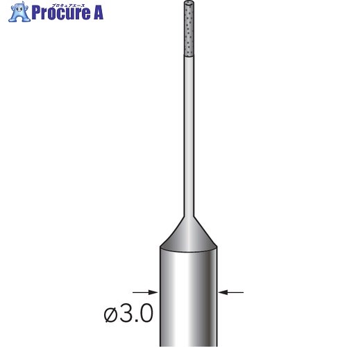 ナカニシ SP電着小径CBNバー 円筒型 φ0.5×3×軸φ3 #325 11873 1本 ▼311-1831