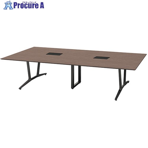 NAIKI ミーティングテーブル(舟底配線付 アドコード ADC型/天板:ショコラアッシュ 脚部:ブラック/W3200×D1200 ADC3212AKH-BBCA 1台 ■▼691-4961 ※個人宅様送り不可