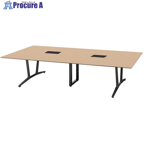 NAIKI ミーティングテーブル(舟底配線付 アドコード ADC型/天板:サンドオーク 脚部:ブラック/W3200×D12..