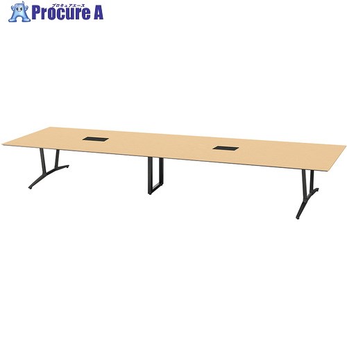 NAIKI ミーティングテーブル(舟底配線付 アドコード ADC型/天板:シルクウッド 脚部:ブラック/W4800×D1200 ADC4812AKH-BBS 1台 ■▼691-8161 ※個人宅様送り不可