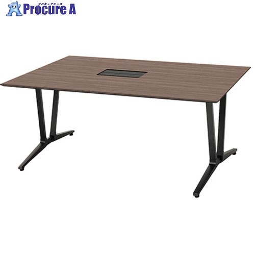 NAIKI ミーティングテーブル(舟底配線付 アドコード ADC型/天板:ショコラアッシュ 脚部:ブラック/W1800×D900 ADC1809AKH-BBCA 1台 ■▼691-9674 ※個人宅様送り不可
