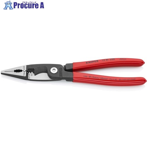 KNIPEX 多機能 エレクトロプライヤー プラスチックハンドル 1381-200 1丁 ▼446-7264