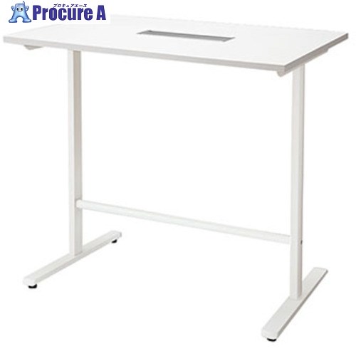 NAIKI ミーティングテーブル(配線付/直線テーブル ハイタイプ モプト MP型/天板:ホワイト 脚:クリアー..