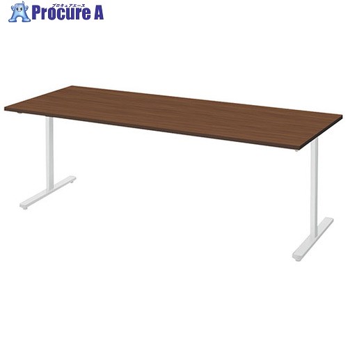 NAIKI ミーティングテーブル(配線無/直線テーブル モプト MP型/天板:ダークウォールナット 脚:クリアー..