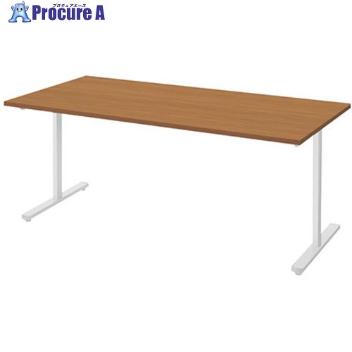 NAIKI ミーティングテーブル(配線無/直線テーブル モプト MP型/天板:ミディアムウォールナット 脚:クリアーホワイト/W1800×D900×H720 MP1890-WMW 1台 ■▼214-0820 ※個人宅様送り不可