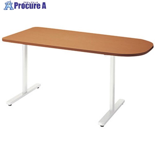 NAIKI ミーティングテーブル(配線無/半長円テーブル モプト MP型/天板:ミディアムウォールナット 脚:ク..