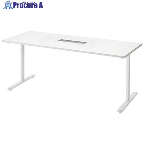 NAIKI ミーティングテーブル(配線付/直線テーブル モプト MP型/天板:ホワイト 脚:クリアーホワイト/W1800×D750×H720 MP1875H-WH 1台 ■▼214-4061 ※個人宅様送り不可