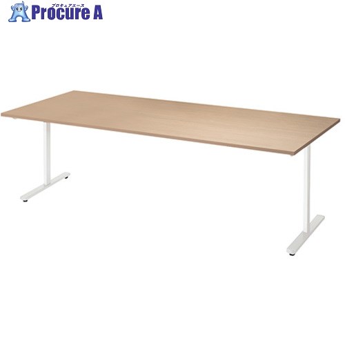 NAIKI ミーティングテーブル(配線無/直線テーブル モプト MP型/天板:サンドオーク 脚:クリアーホワイト/W2100×D900×H720 MP2190-WSO 1台 ■▼579-4563 ※個人宅様送り不可