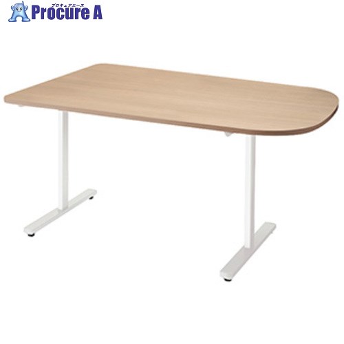 NAIKI ミーティングテーブル(配線無/半長円テーブル モプト MP型/天板:サンドオーク 脚:クリアーホワイ..