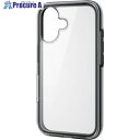 ELECOM iPhone 16用ハイブリッドケース エアバッグ 全周 MUBRAIN ブラック×クリア PM-A24AHVAIR2BK 1個 ■▼698-0618