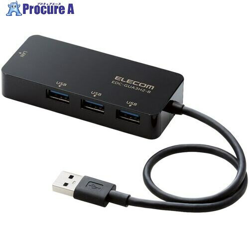 ELECOM 有線LANアダプタ Giga対応 USB3.0 Type-A USBハブ付 ブラック EDC-GUA3H2-B 1個 ■▼654-6206 ELECOM 有線LANアダプタ Giga対応 USB3.0 Type-A USBハブ付 ブラック EDC-GUA3H2-B 1個 ■▼654-6206